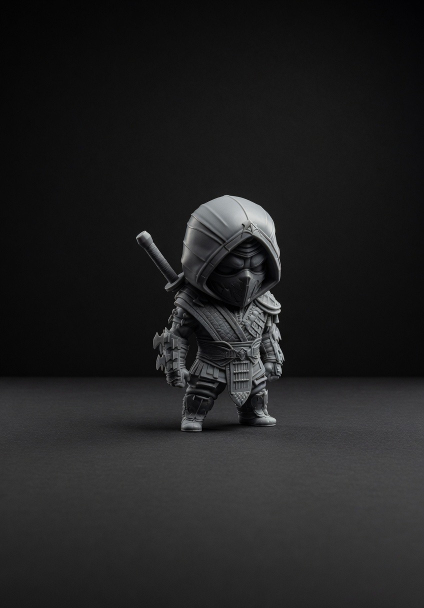 Mortal combat scorpion chibi figurine