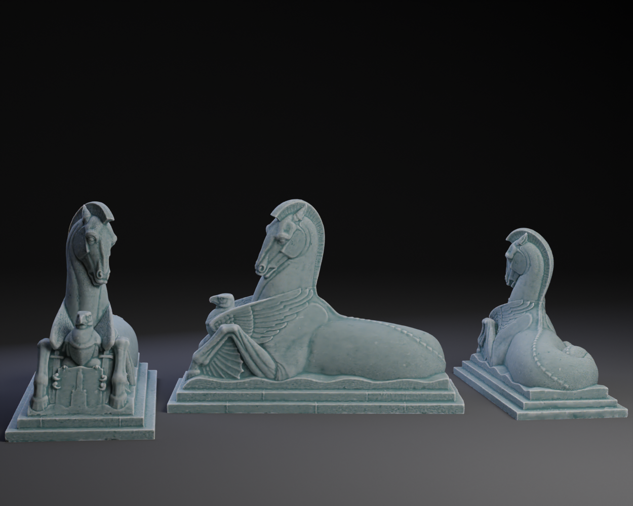 Aquatic Horse and Eagle