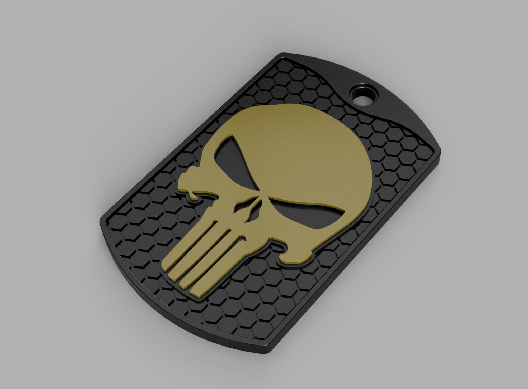 Punisher Keychain Pendant By Rafutti Download Free Stl Model