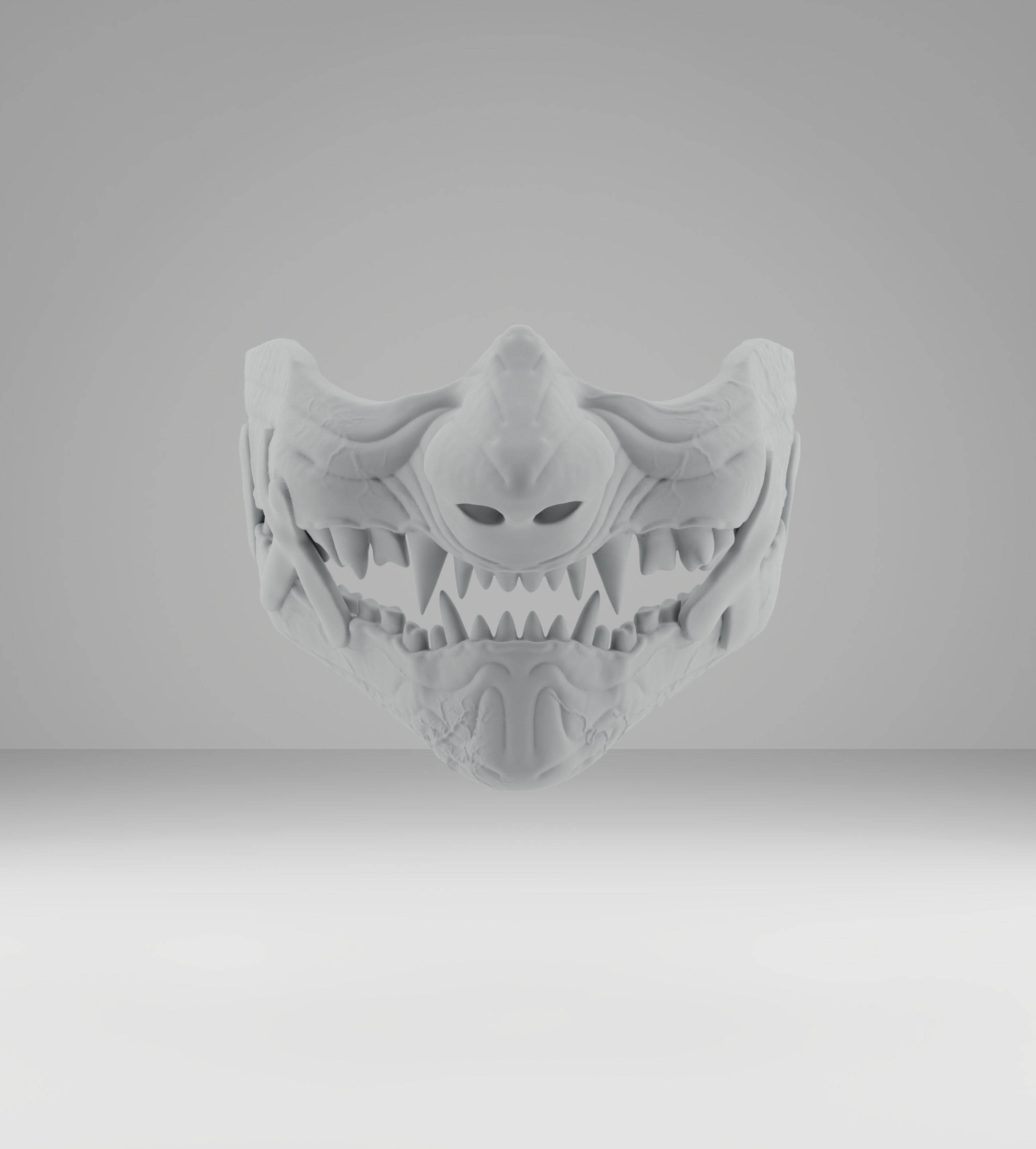 Oni Mask No. 06 | Ripped Mouth with patches by Moe3D | Download free ...