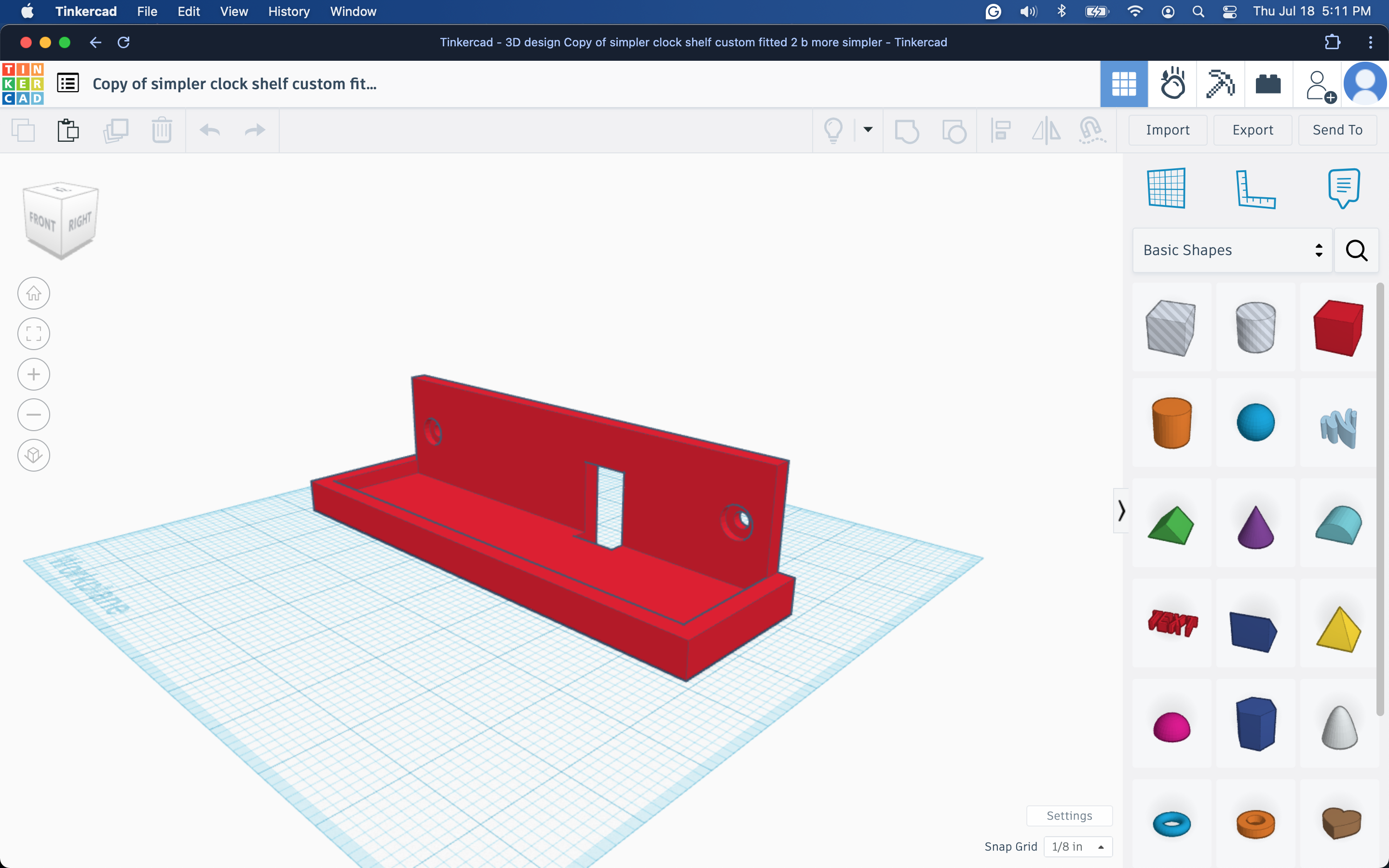 Miniatura 2 do modelo 3D Clock shelf