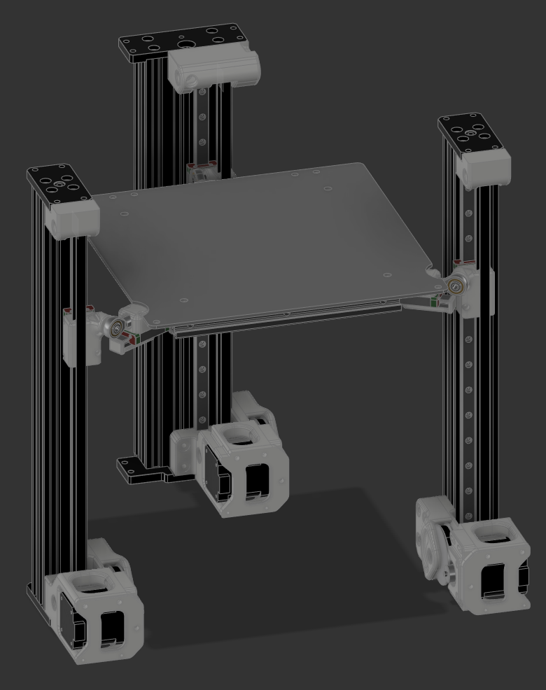Ender 7 Belted Kinematic Bed Mount (Triple Z)