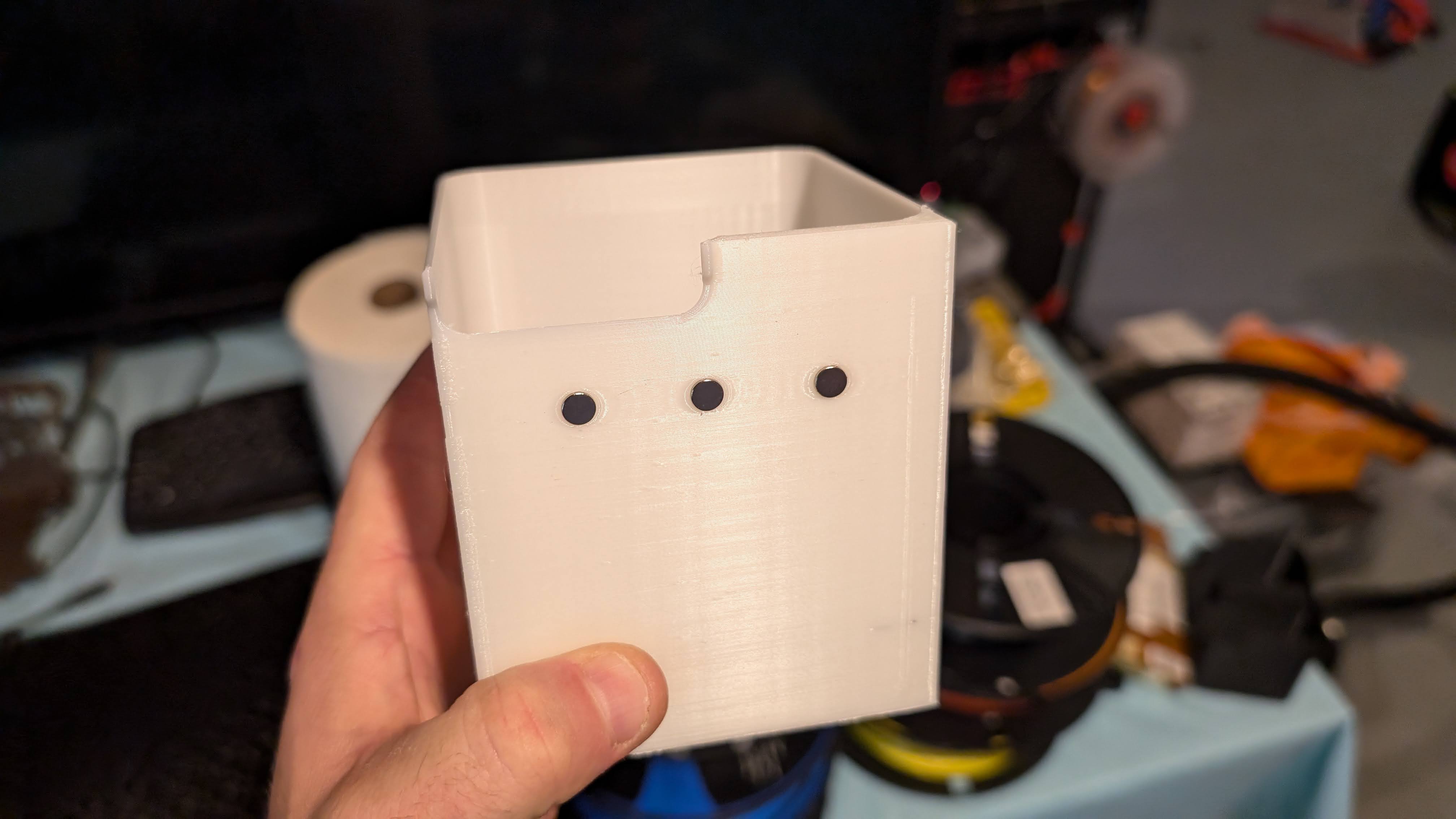 Magnetic poop chute bin for BambuLab P1S