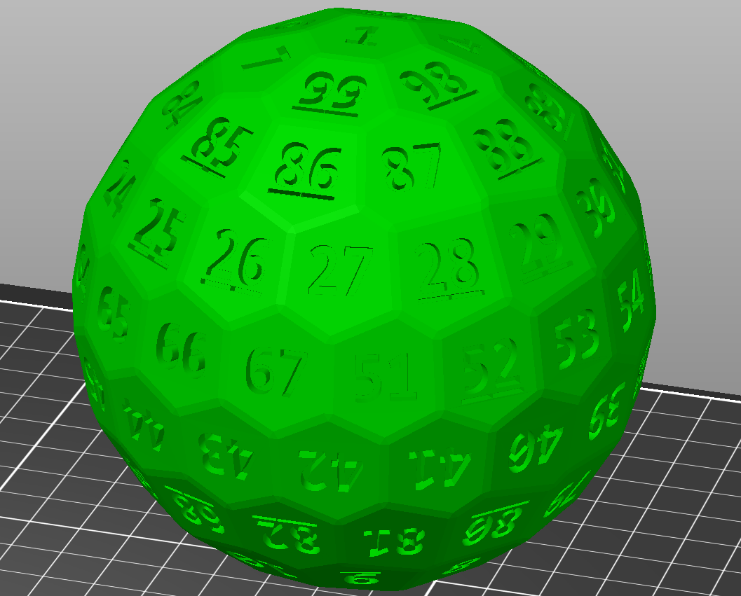 D&D D100 dice full (plus halves with key for alignment for halves)