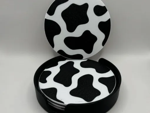 Cow Pattern Coaster Set