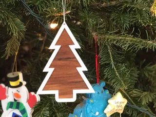 Tree Ornament w/ Embedded Wood (or Metal)