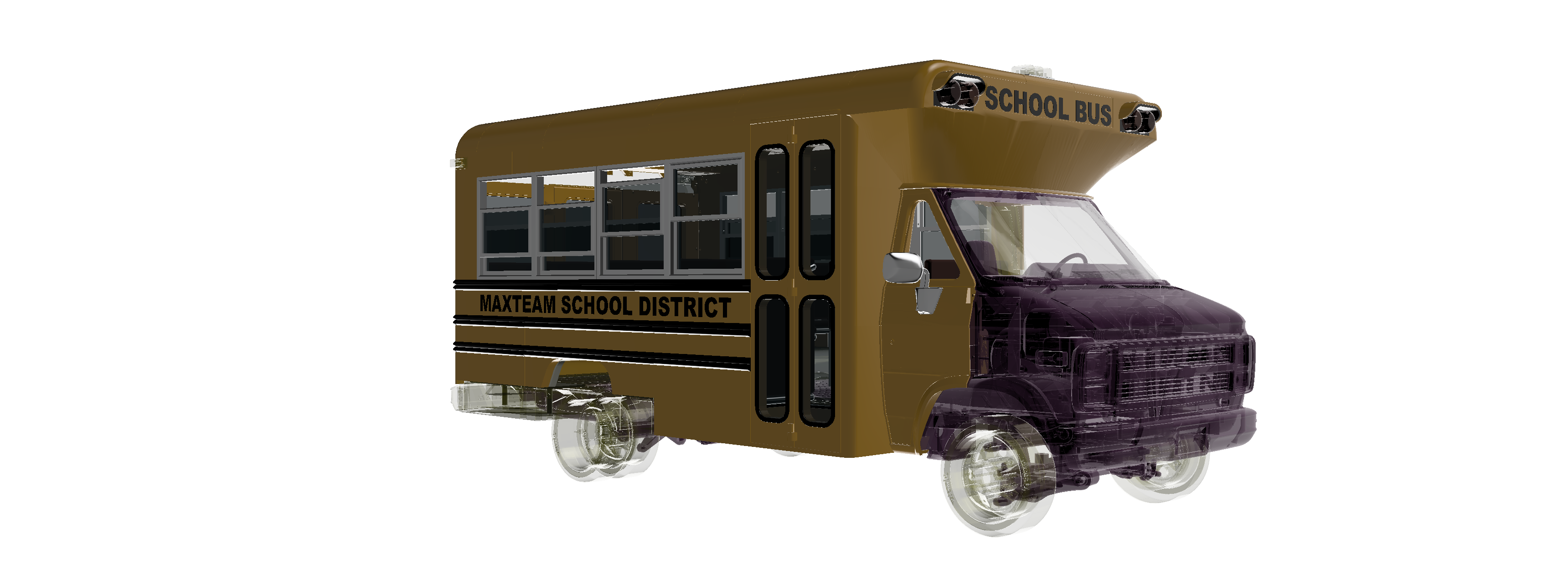 School bus Upgrade for Twin wheel Upgrade of 3D SETS Model 14 (Max Team)