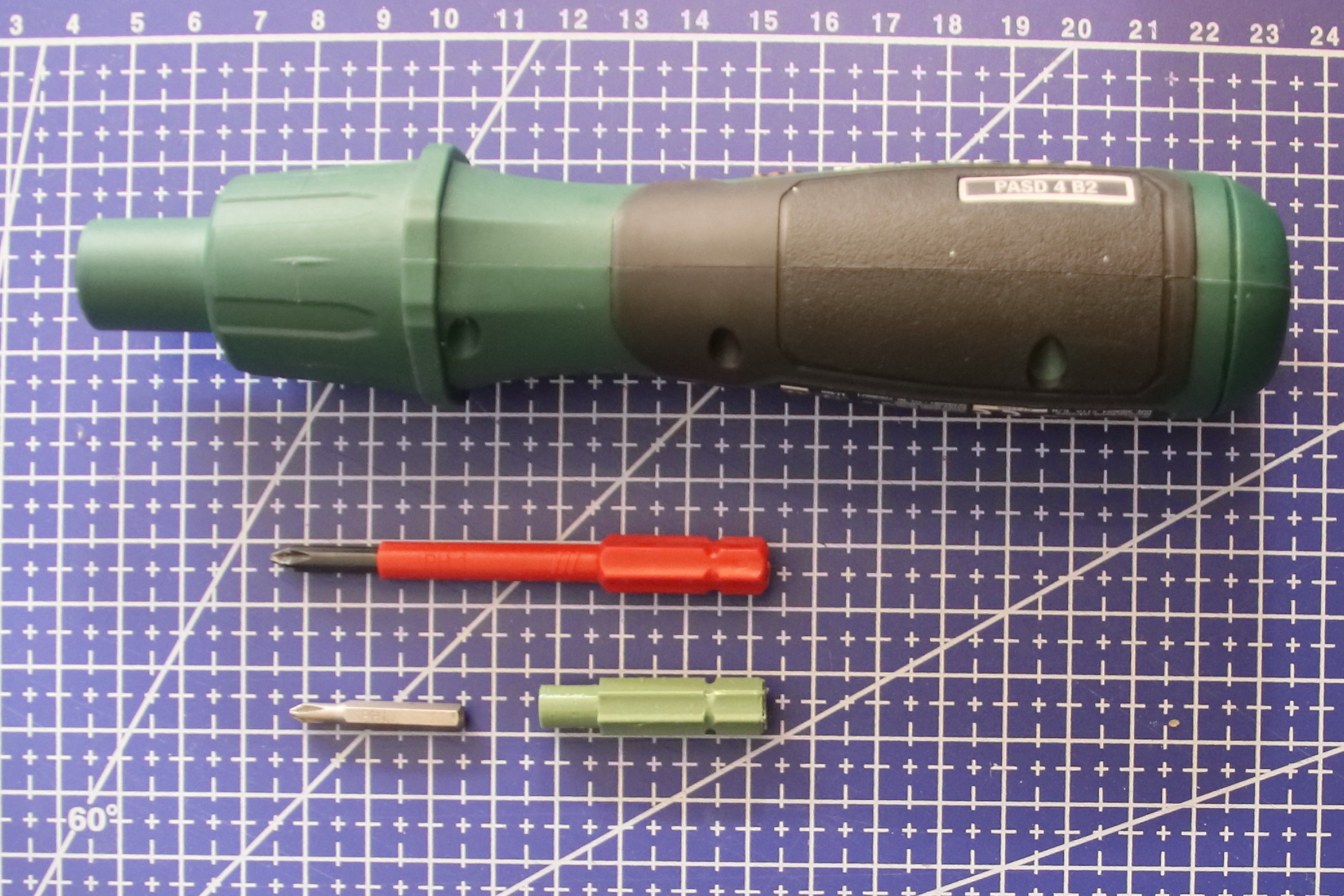 Adapter for Parkside Akku-Schraubendreher 4V PASD4B2 Minibit long