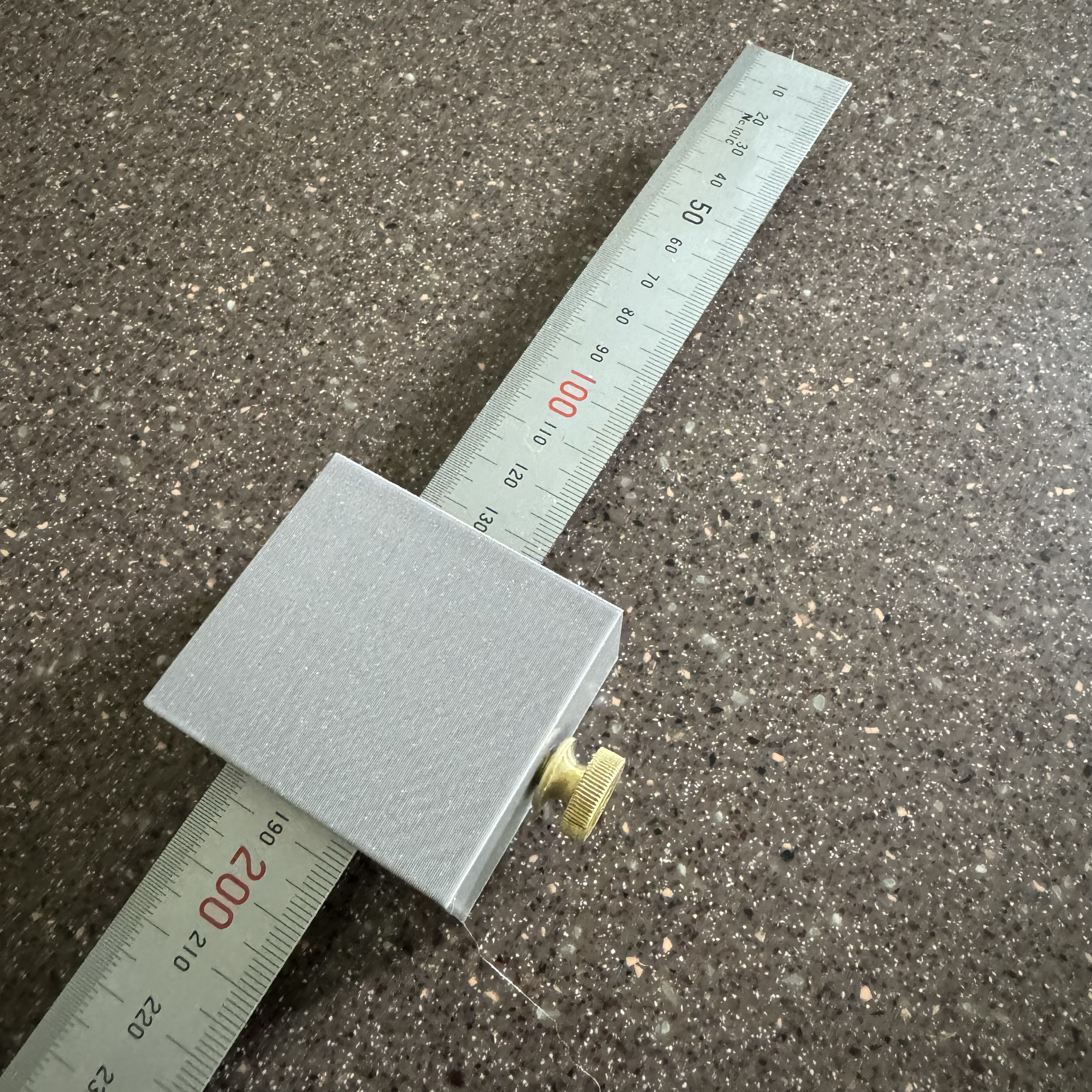 Adjustable Rule Stop with 1/4"-20 threads