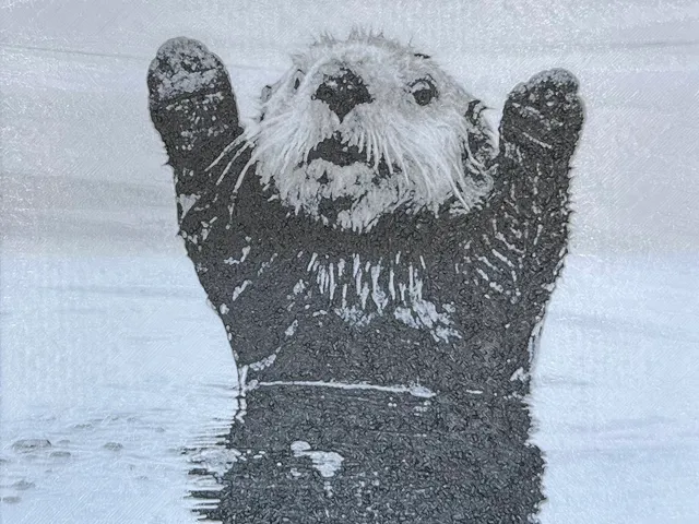 Hands up, Otter! Hueforge wall art