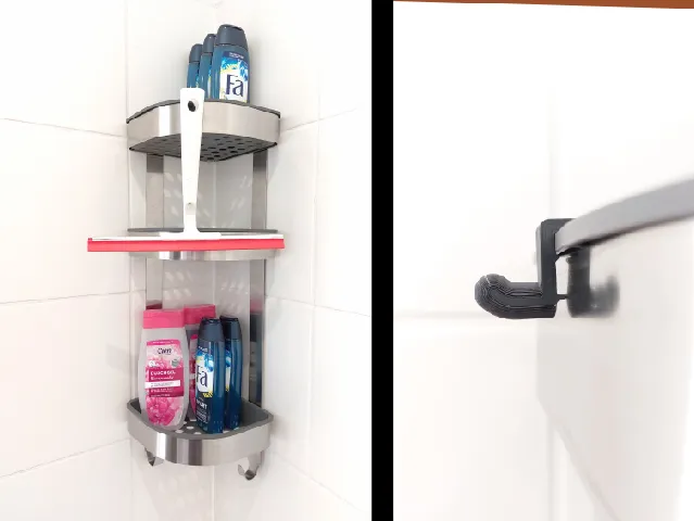 IKEA BROGRUND Corner Shelf clip-on Hook (e.g. for Squeegee)