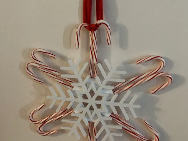 Candy Cane Snowflake Decorations