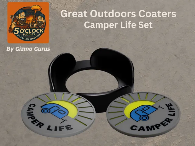 Great Outdoors Coasters: Camper Life Set – Clean Color Swaps, Camp-Ready Vibes (NO MMU NEEDED)