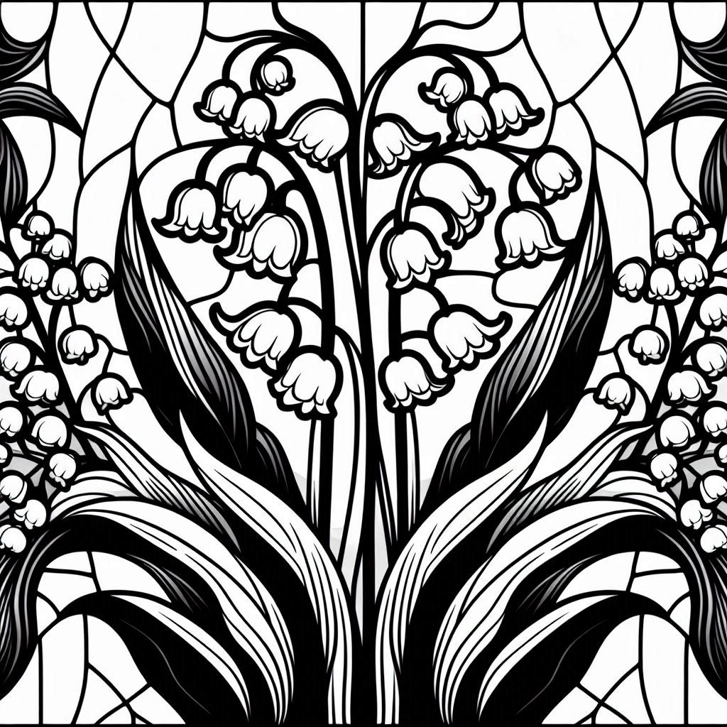 Frottage creation: Lily of valley 3