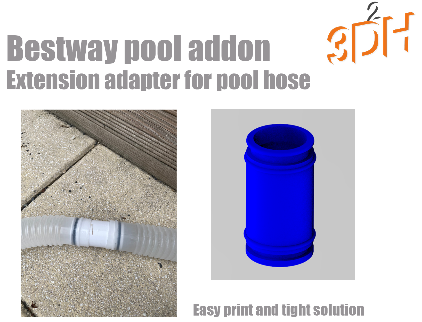 Pool hose adapter 32mm / 1.25" Intex  / O-Ring sealed