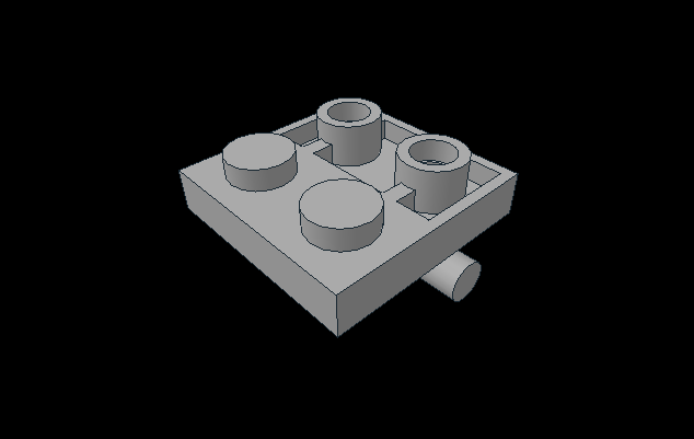 Lego Compatible 5066.dat - 2 x 2 with Horizontal T-Bar Below