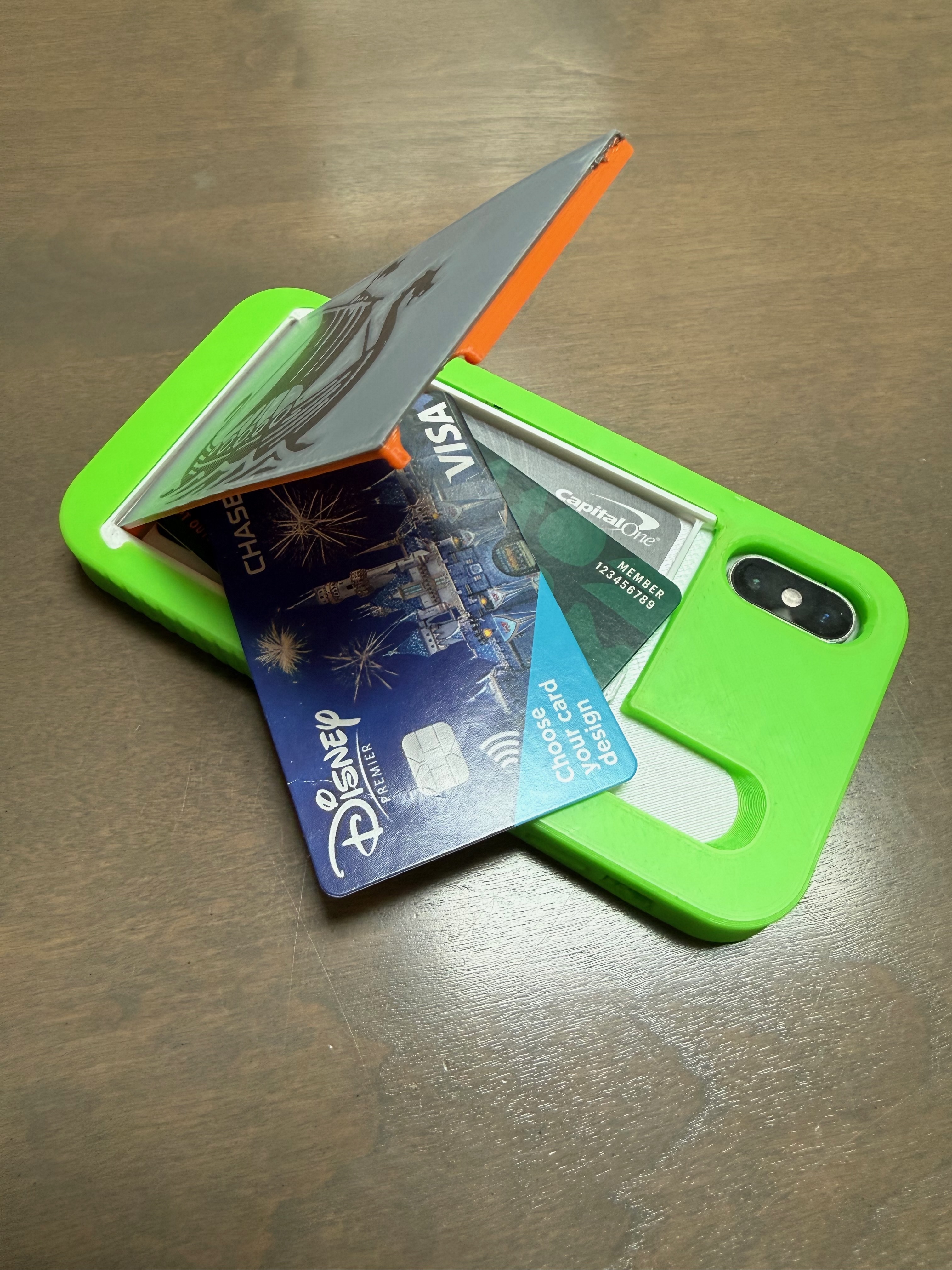 iPhone XS case with 3 card wallet compartment