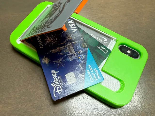 iPhone XS case with 3 card wallet compartment