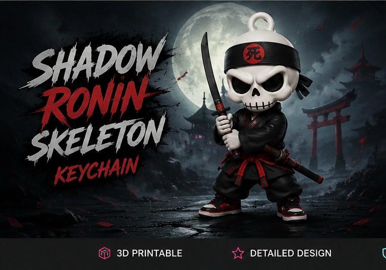 Shadow Ronin Skeleton Keychain