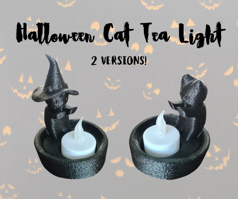 Cute Halloween Cat Tea Light Holder