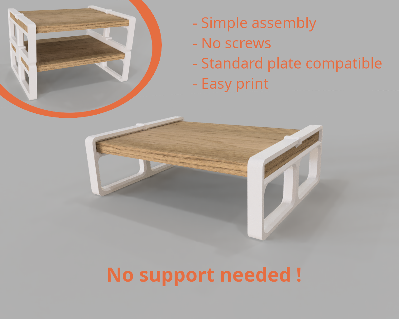 Office Shelf N°02 / Pied étagère de bureau / No support / DIY