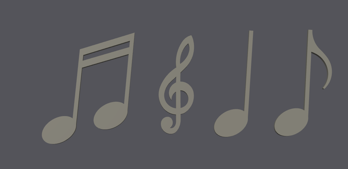 Musical notes and the treble clef