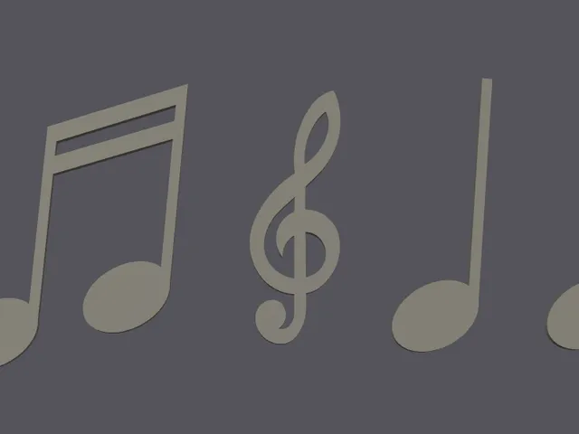 Musical notes and the treble clef