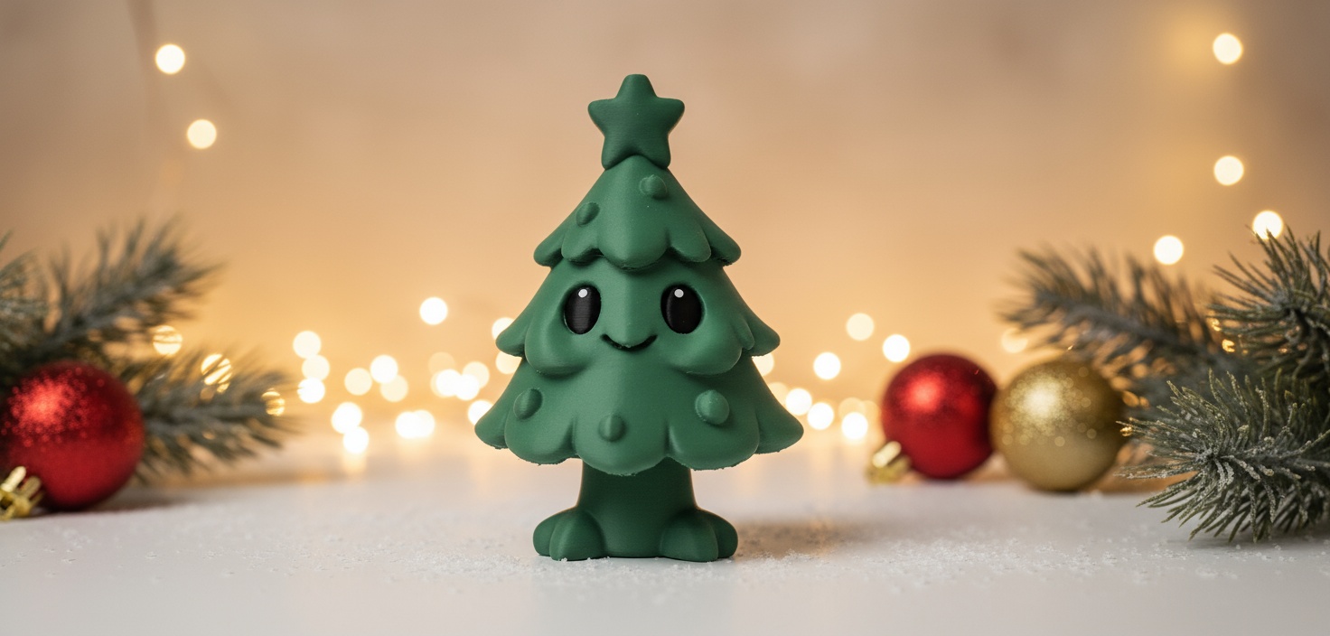 Smiling Tree Character with Star Christmas Figure