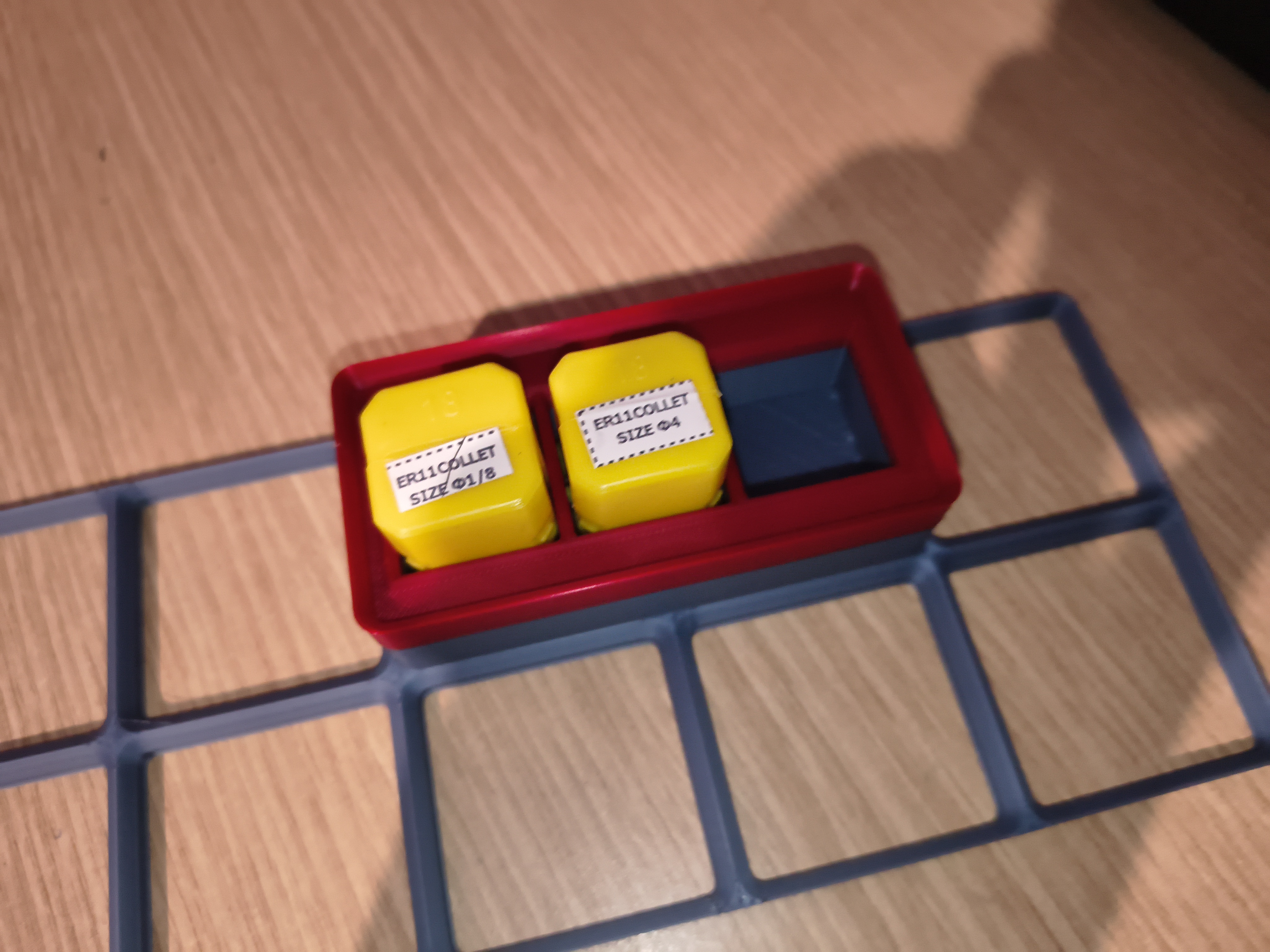 Gridfinity Collet Holder 1x2, 3 Collets