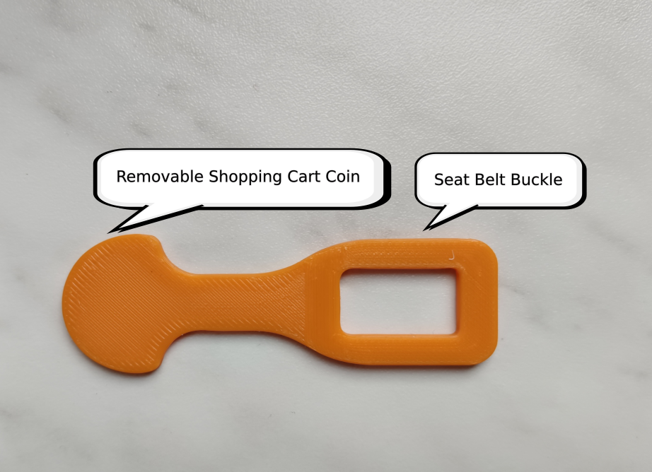 Seat Belt Buckle & Shopping Cart Coin (removable)