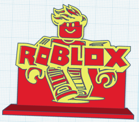 Roblox standing statuette - inscription on the shelf