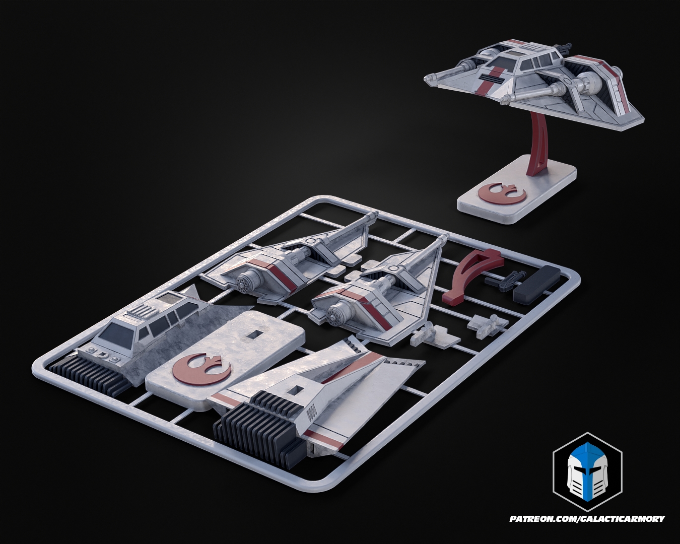 Snowspeeder Vehicle Kit Card - 3D Print Files