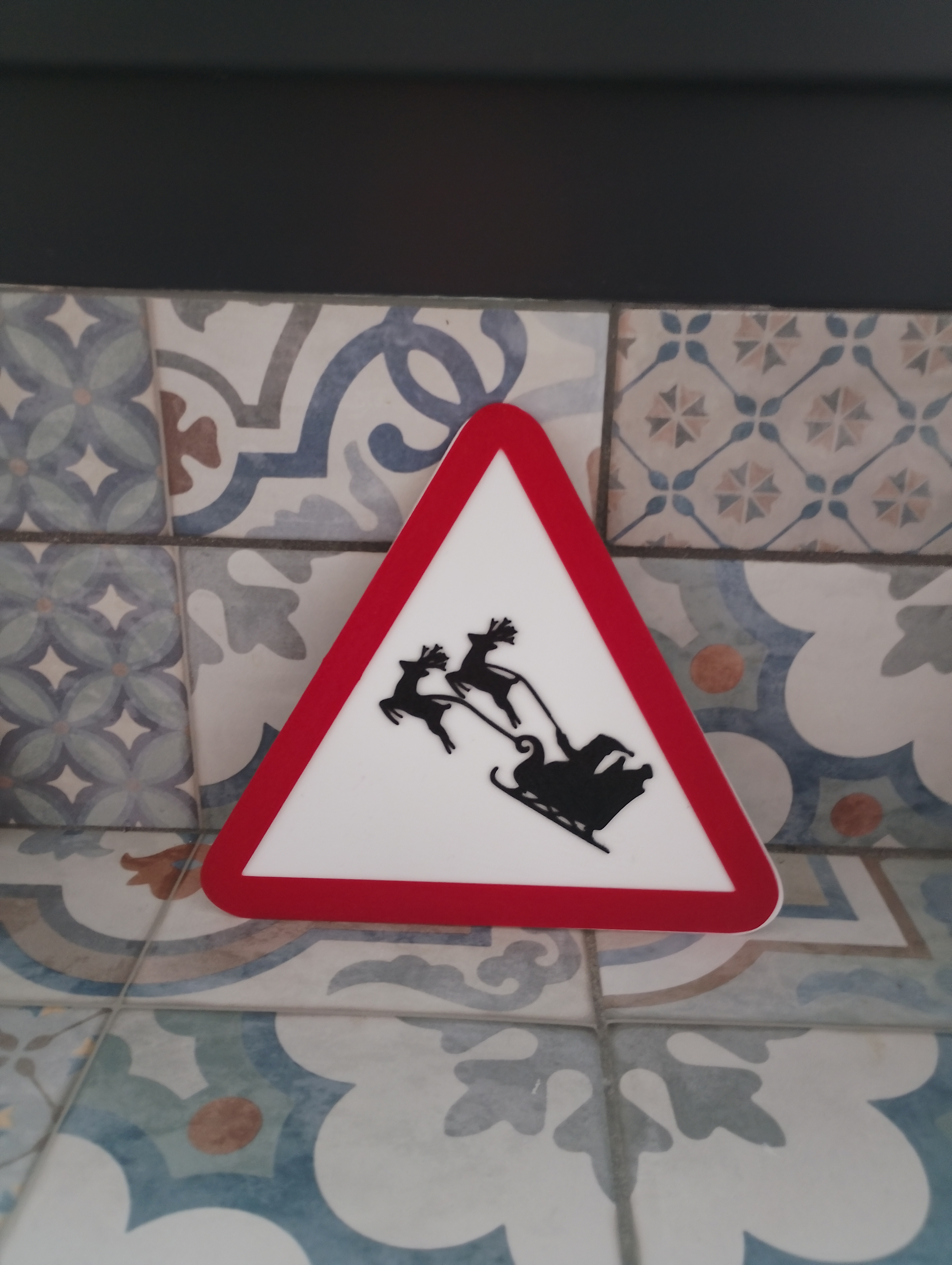 Panneau attention père Noël