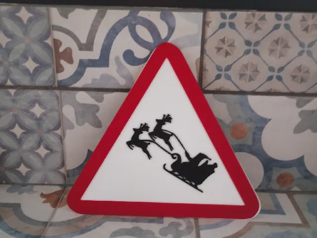 Panneau attention père Noël