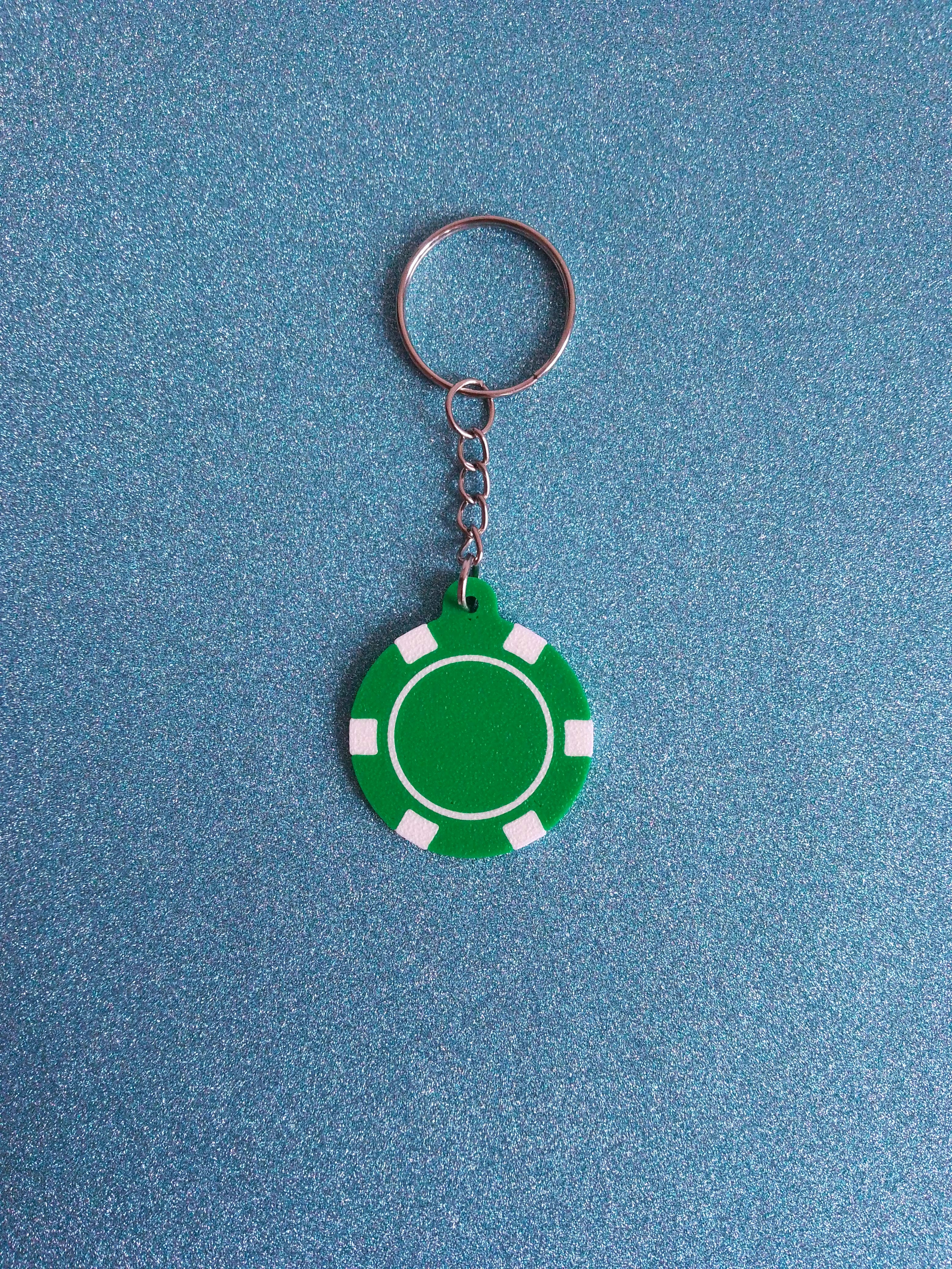 Poker chip keychain
