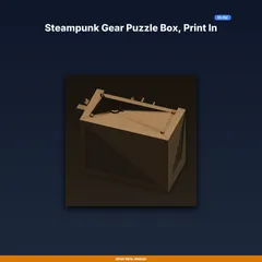 Steampunk Gear Puzzle Box, Print in Place, Gear Lock Mechanism, - 3D Printable STL File