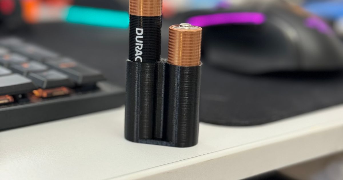 TPU AA battery holder slim profile by Download free STL model