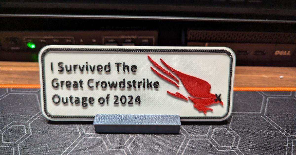 I survived CrowdStrike 2024 Plate by Electrokev Download free STL model