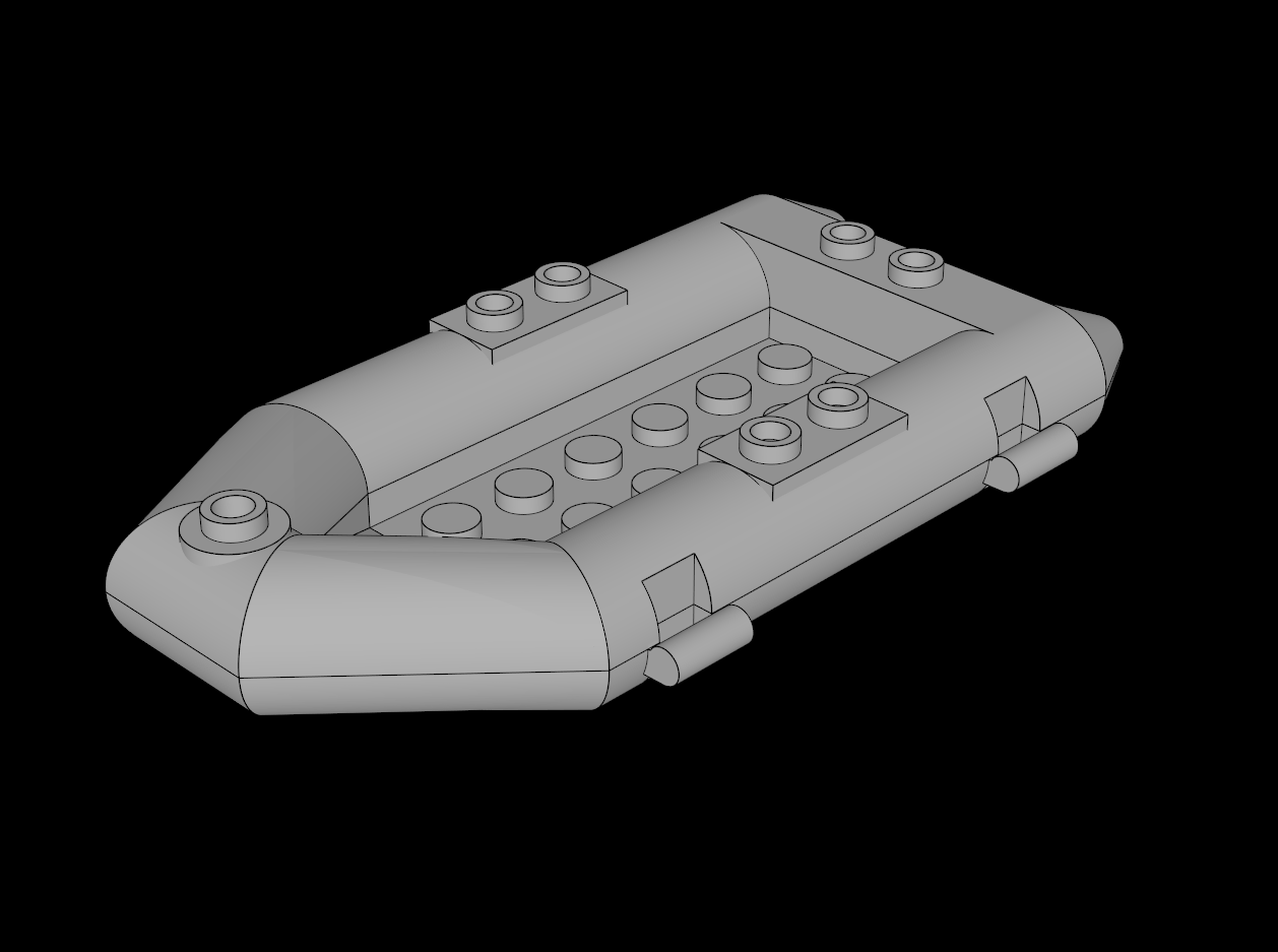 Lego Compatible (75977.dat) Boat Inflatable 12 x  6 x  1.333 (Complete)