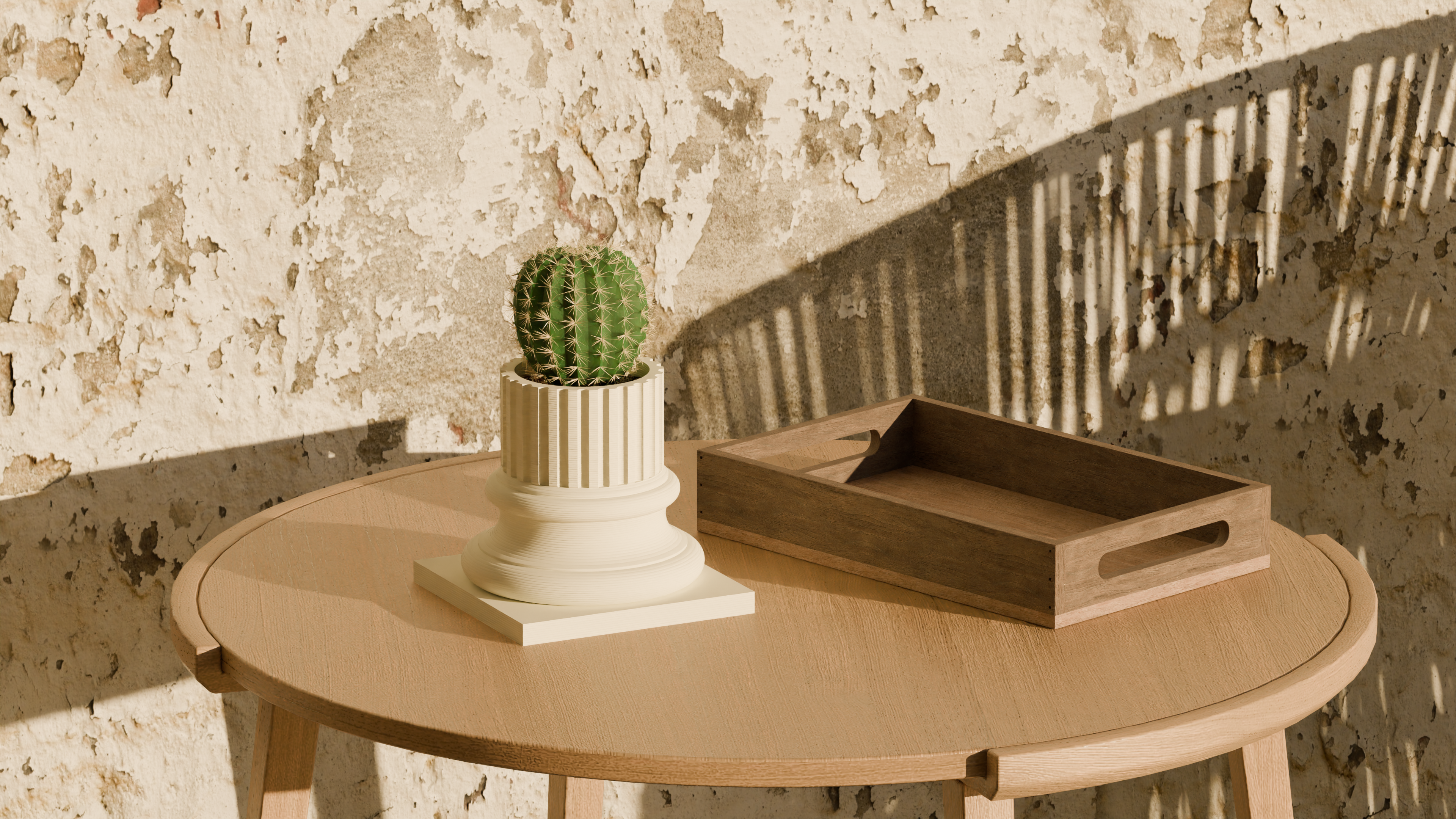 Doric Column Pot Plant - Home Decoration