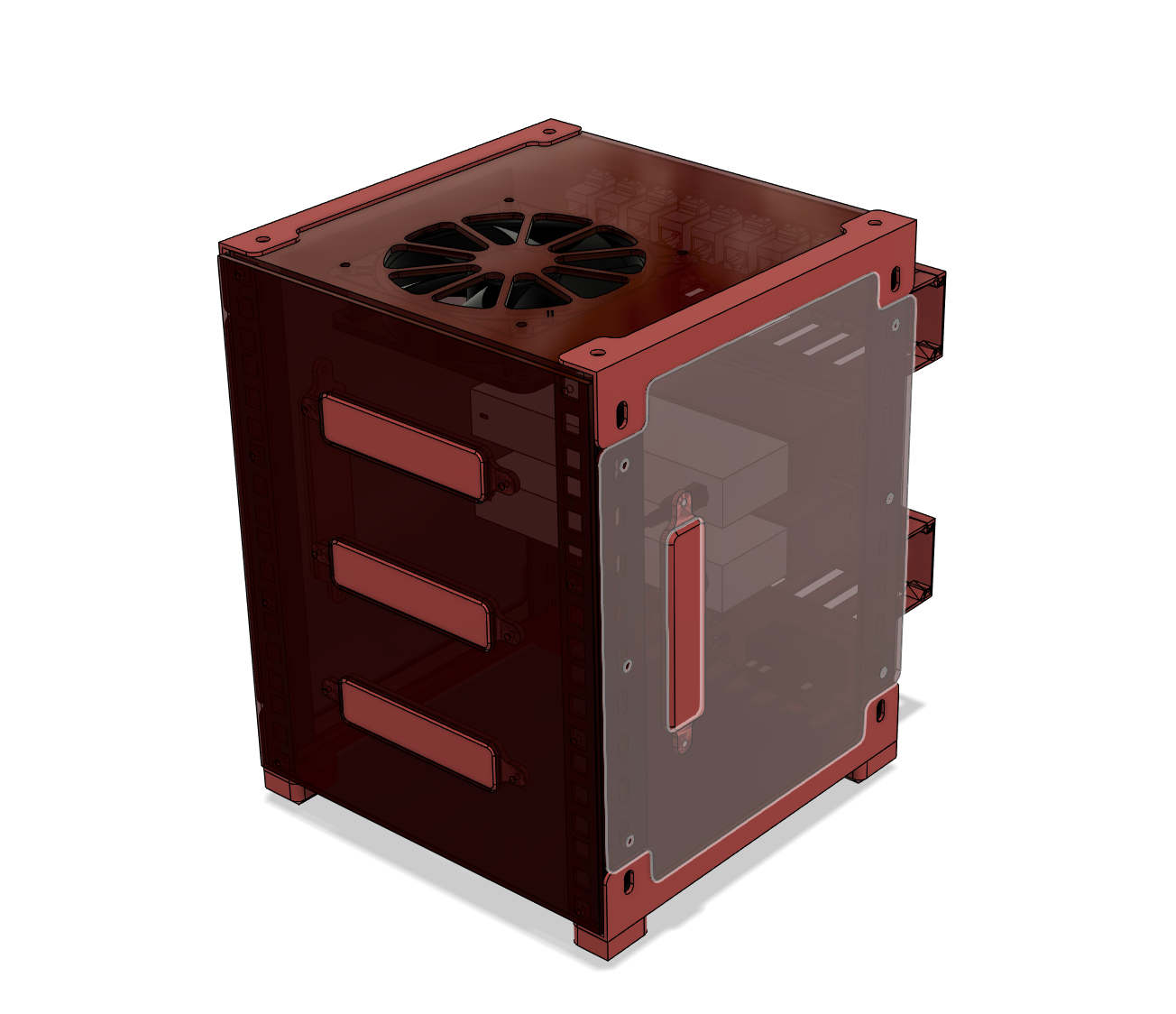 Miniatura 2 do modelo 3D 6U mini home server network rack