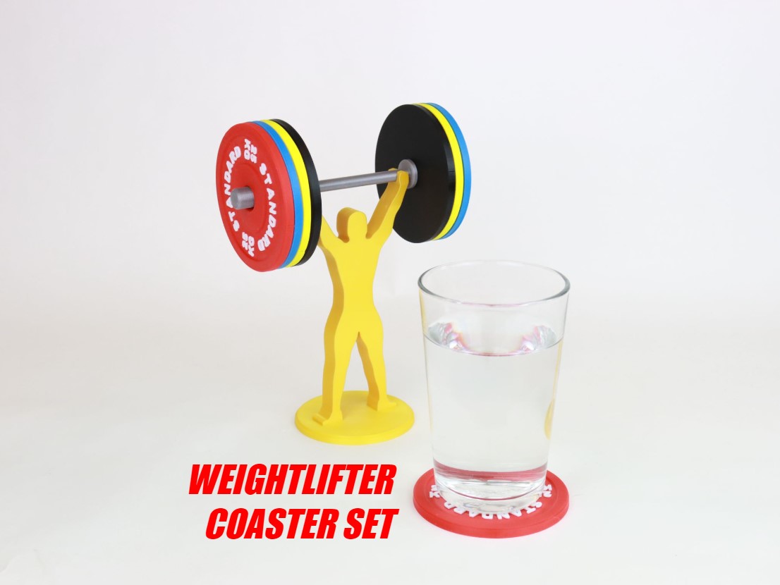Weightlifter Coaster Set
