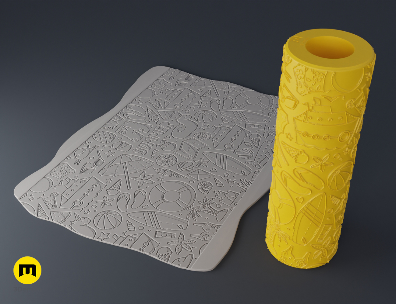 Miniatura 35 do modelo 3D Summer Texture Rollers