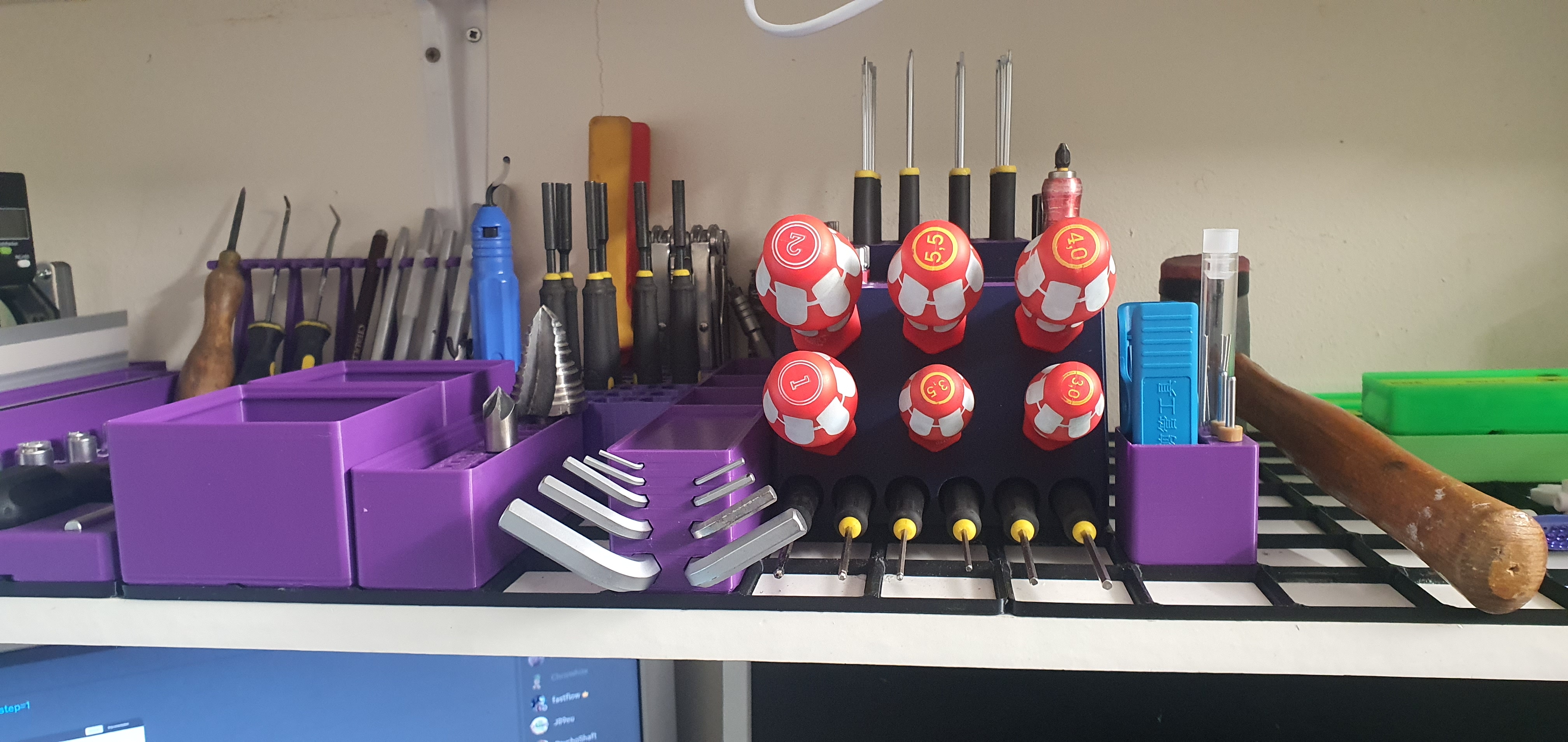 screwdriver station featuring Gridfinity and Wera