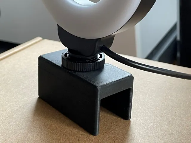 Monitor support for ring light with camera shoe