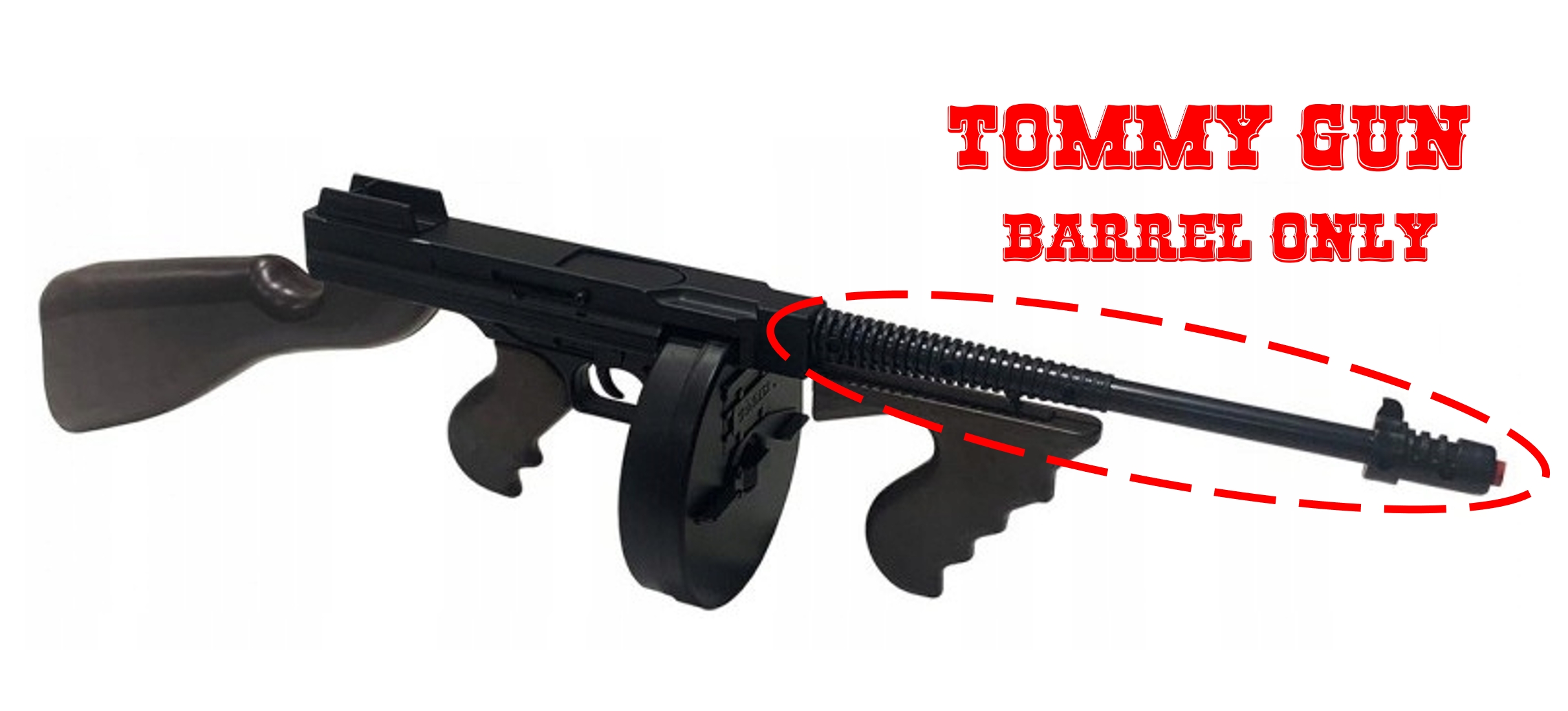 Tommy Gun Barrel Replacement for Gonher 132/6 Gangster SMG Toy