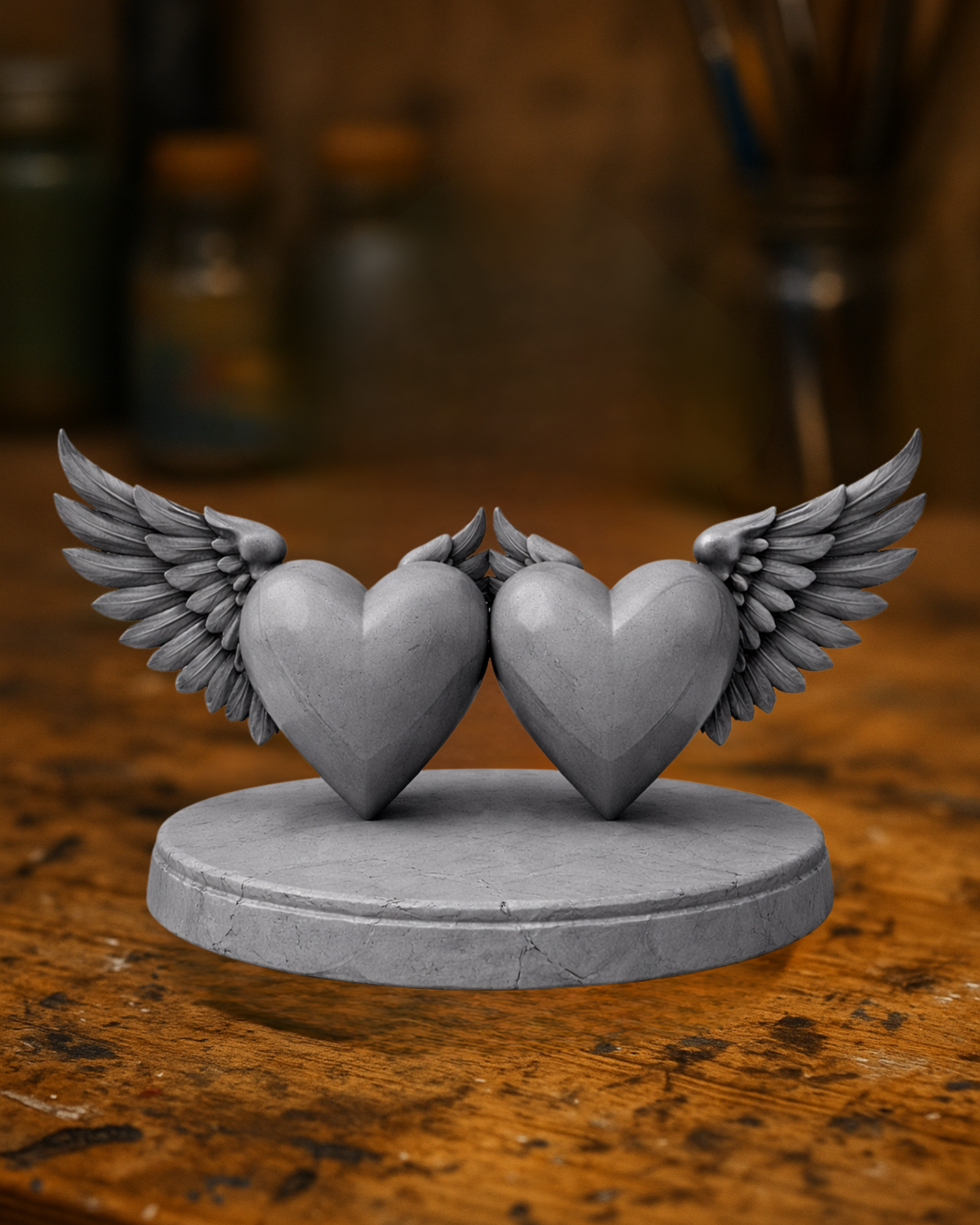 Double Winged Hearts Sculpture