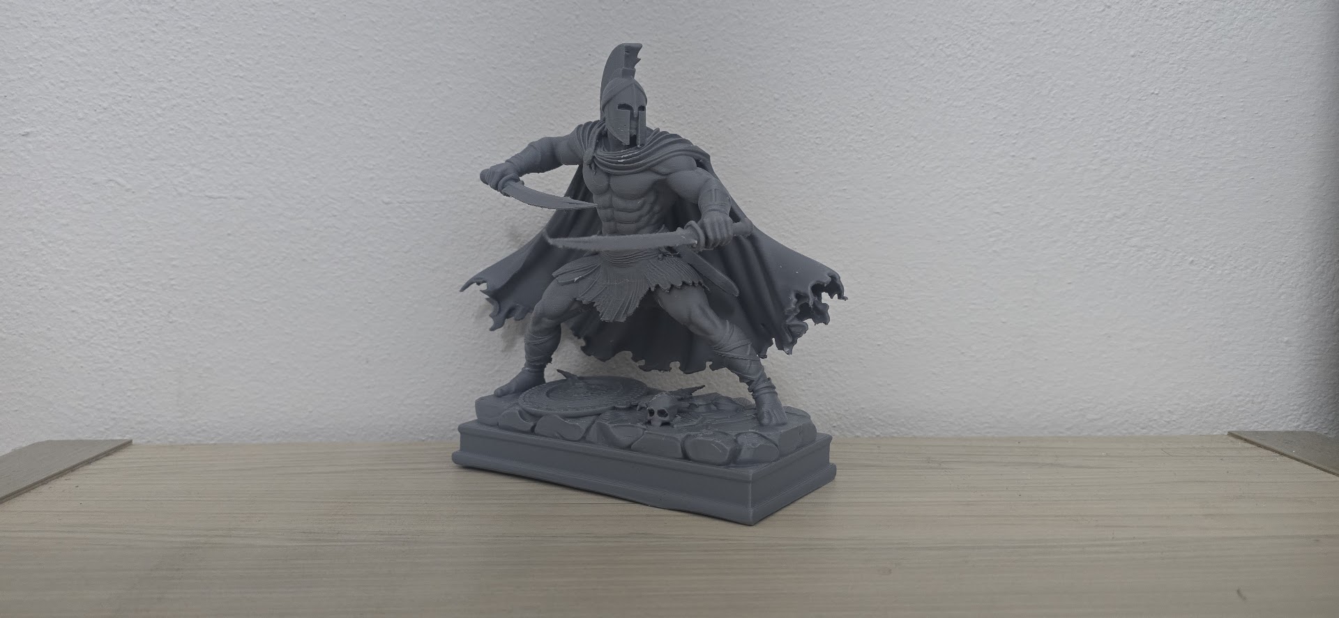 Spartan Warrior with Dual Swords Statue