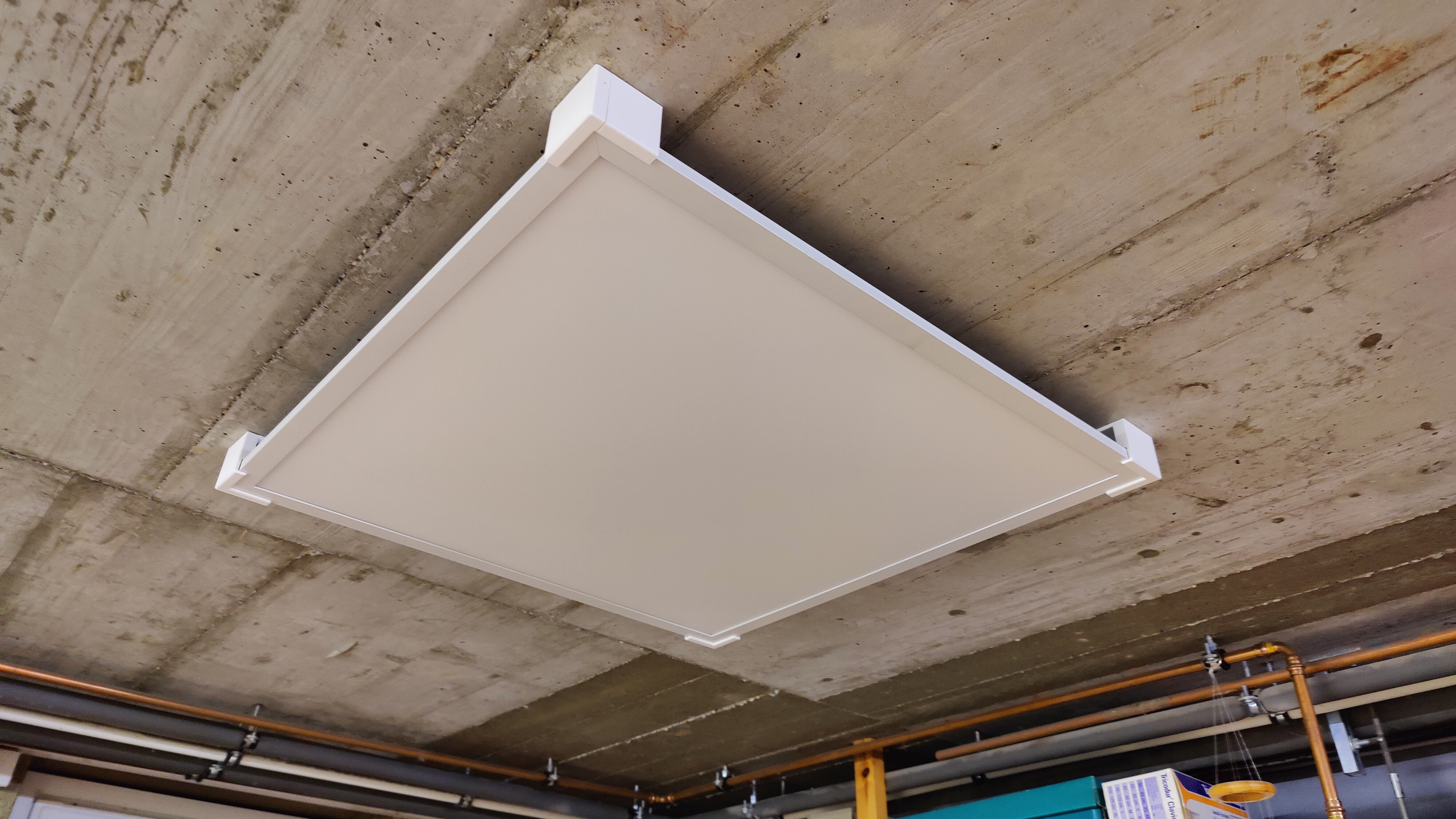 Minimalistic Ceiling Mount Frame for Flat LED Panels