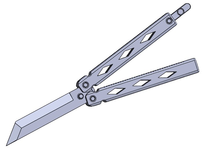 Locking Butterfly Knife - Print in Place - Balisong by Sanford Prime ...